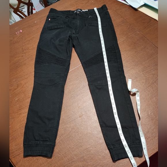 Kayden K Black Biker Style Joggers / Pants - Picture 2 of 9